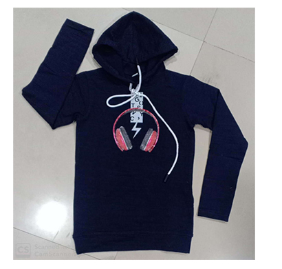 less q (1lq2) branded crush lycra kid's hoody printed t shirt ( navy blue)
